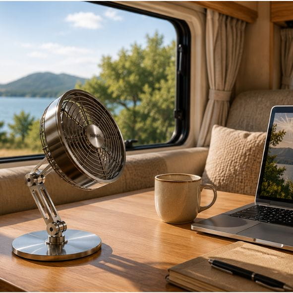 GINGOBA AIR 360™ ventilateur à batterie, pour voyage, bureau, maison
