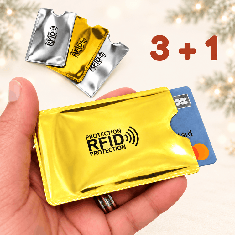 3 + 1 OFFERT Étui fin Protection Carte Bancaire des ondes RFID NFC sans contact